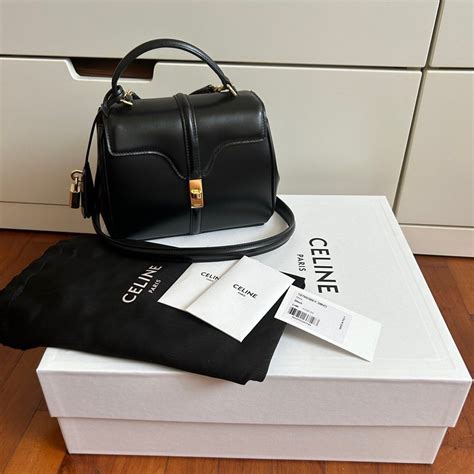 celine mini 16 in satinated calfskin black|[REVIEW] Celine Mini 16 from Heddy, JXG Factory : .